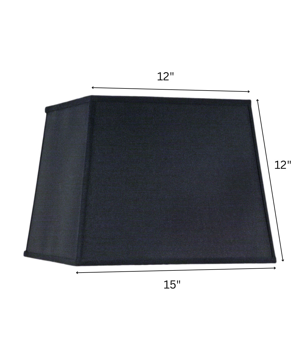 12x15x12 Black Shadow Tapered Square Hardback Lampshade