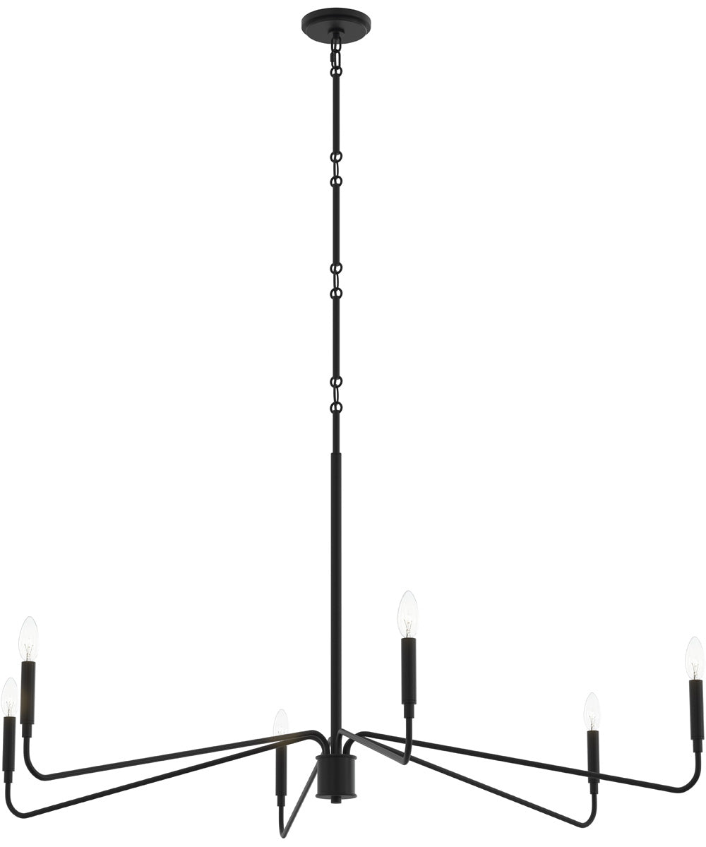 Pilar Extra Large 6-Light Chandelier Matte Black