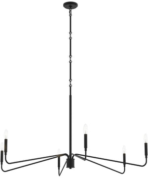 Pilar Extra Large 6-Light Chandelier Matte Black
