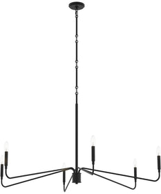 Pilar Extra Large 6-Light Chandelier Matte Black