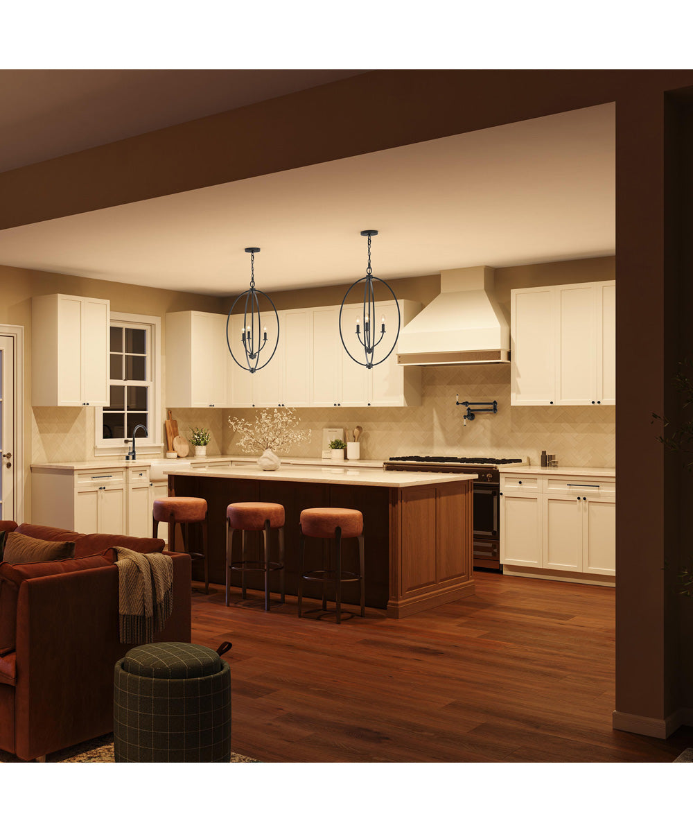 Jheni 3-Light Foyer Pendant Matte Black