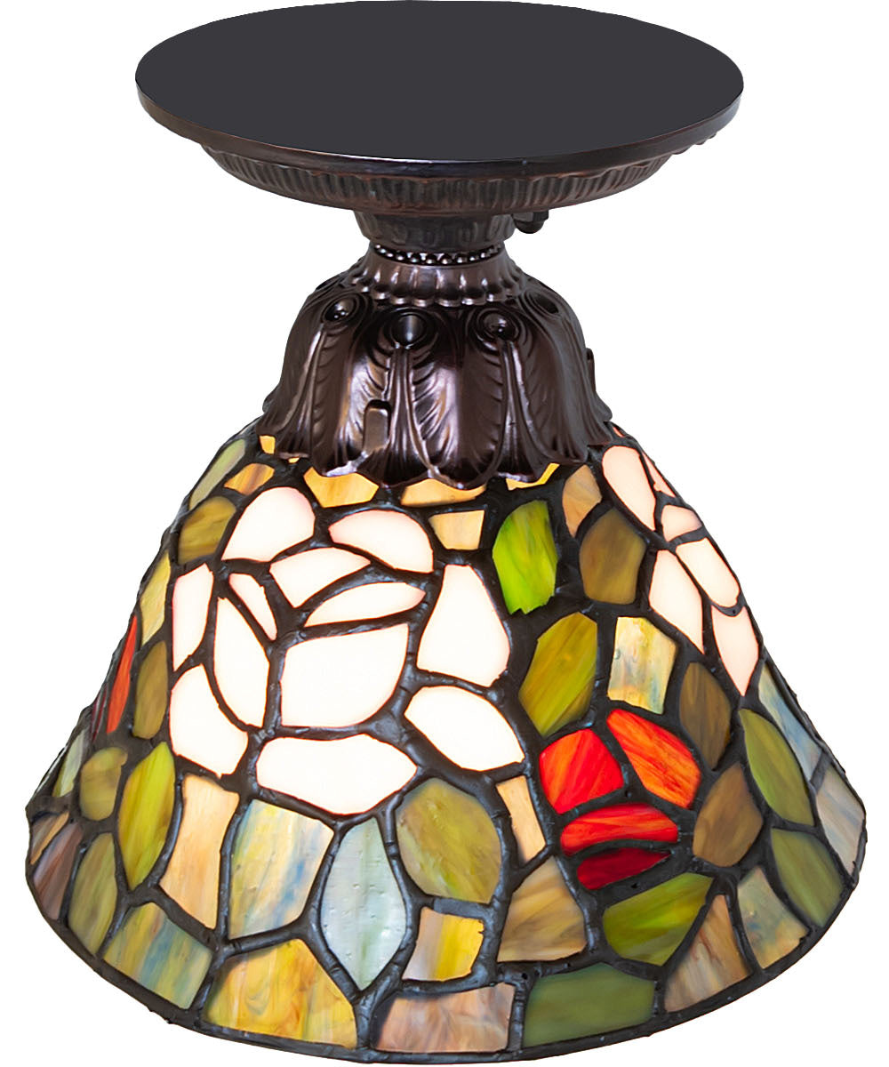 8" Wide Tiffany Rosebush Flushmount