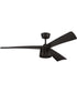 Canto 52" 3-Blade Indoor/Outdoor Rated Damp Ceiling Fan 1-Light Fan Flat Black