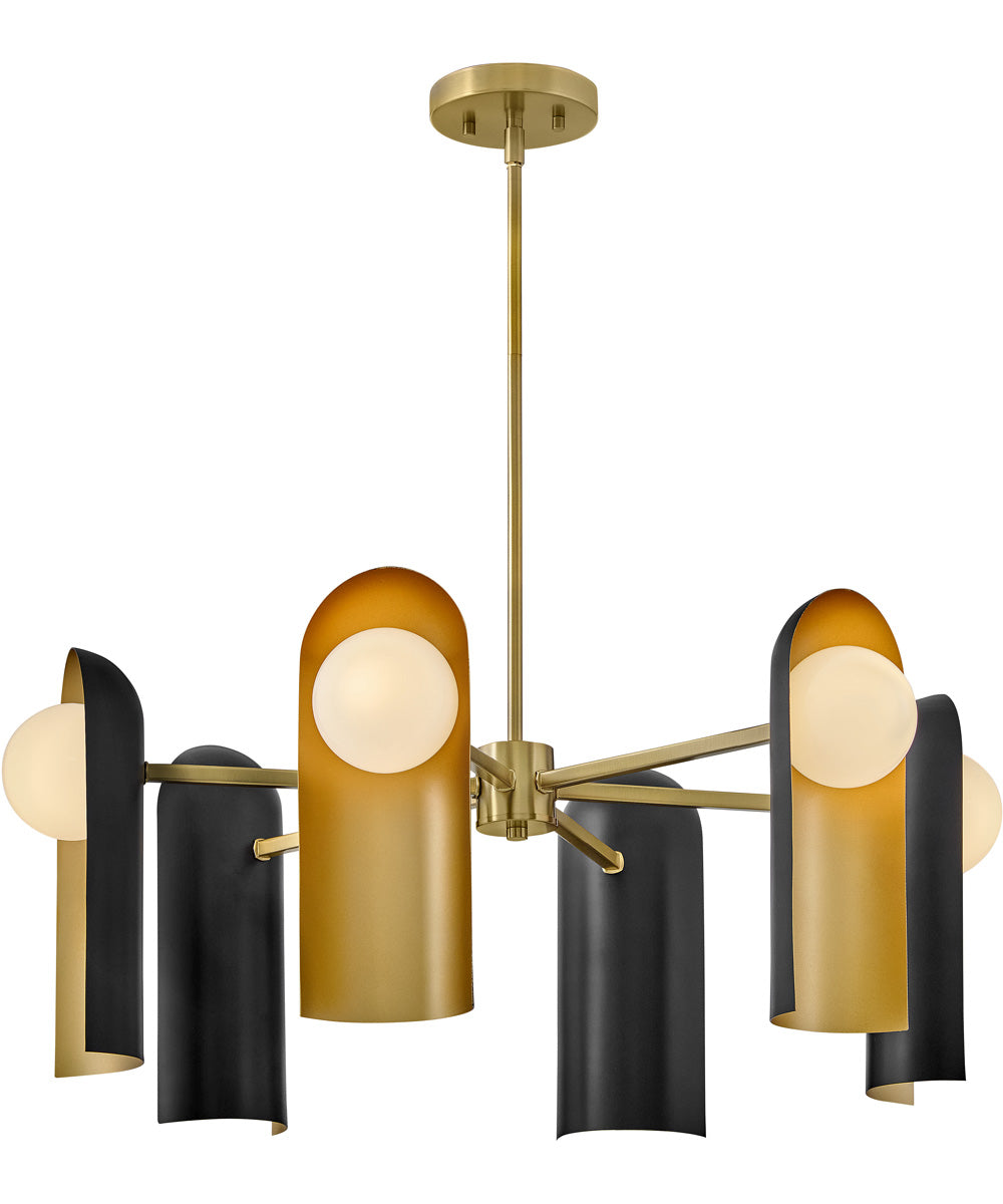 Zuri 6-Light Medium Single Tier in Lacquered Brass