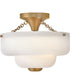 Adella 3-Light Small Semi-Flush Mount in Lacquered Brass