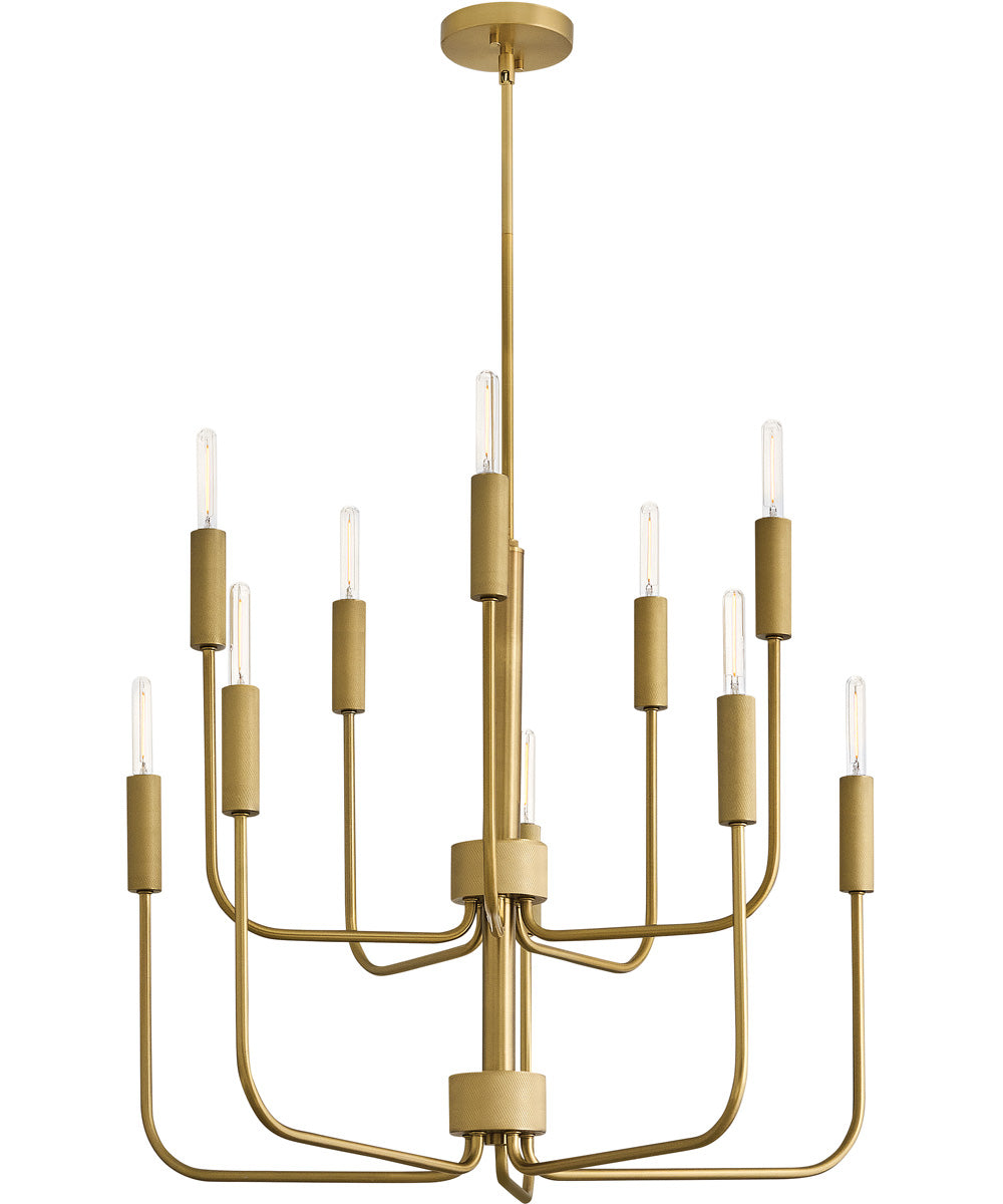 Austen 10-Light Medium Multi Tier in Lacquered Brass