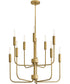 Austen 10-Light Medium Multi Tier in Lacquered Brass