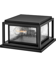 Republic 2-Light Small Pier Mount Lantern 12v in Black