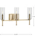 Elara 3-Light Clear Glass New Traditional Bath Vanity Light Vintage Brass