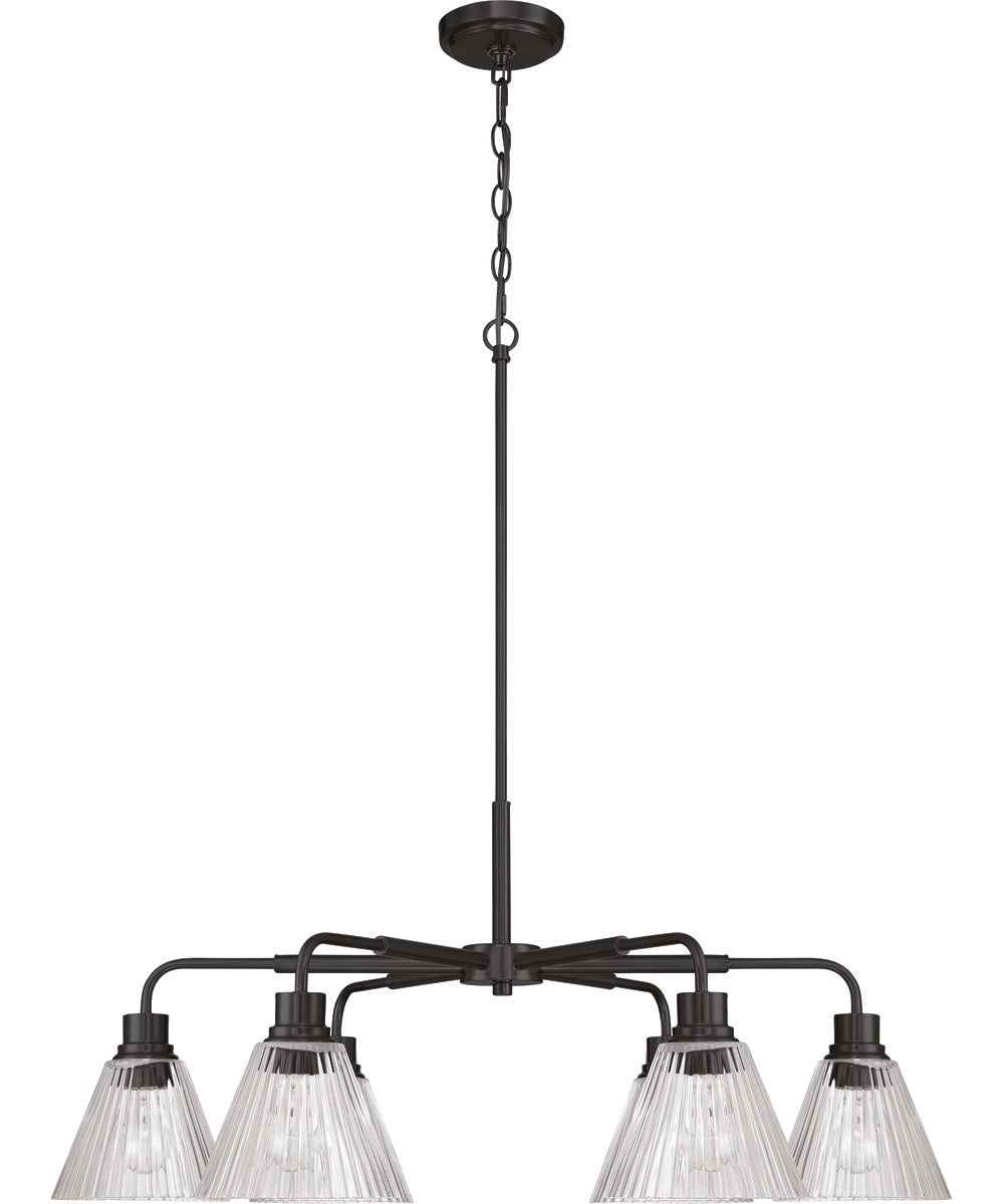 Pleated 6-Light Lighting Flat Black