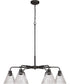 Pleated 6-Light Lighting Flat Black