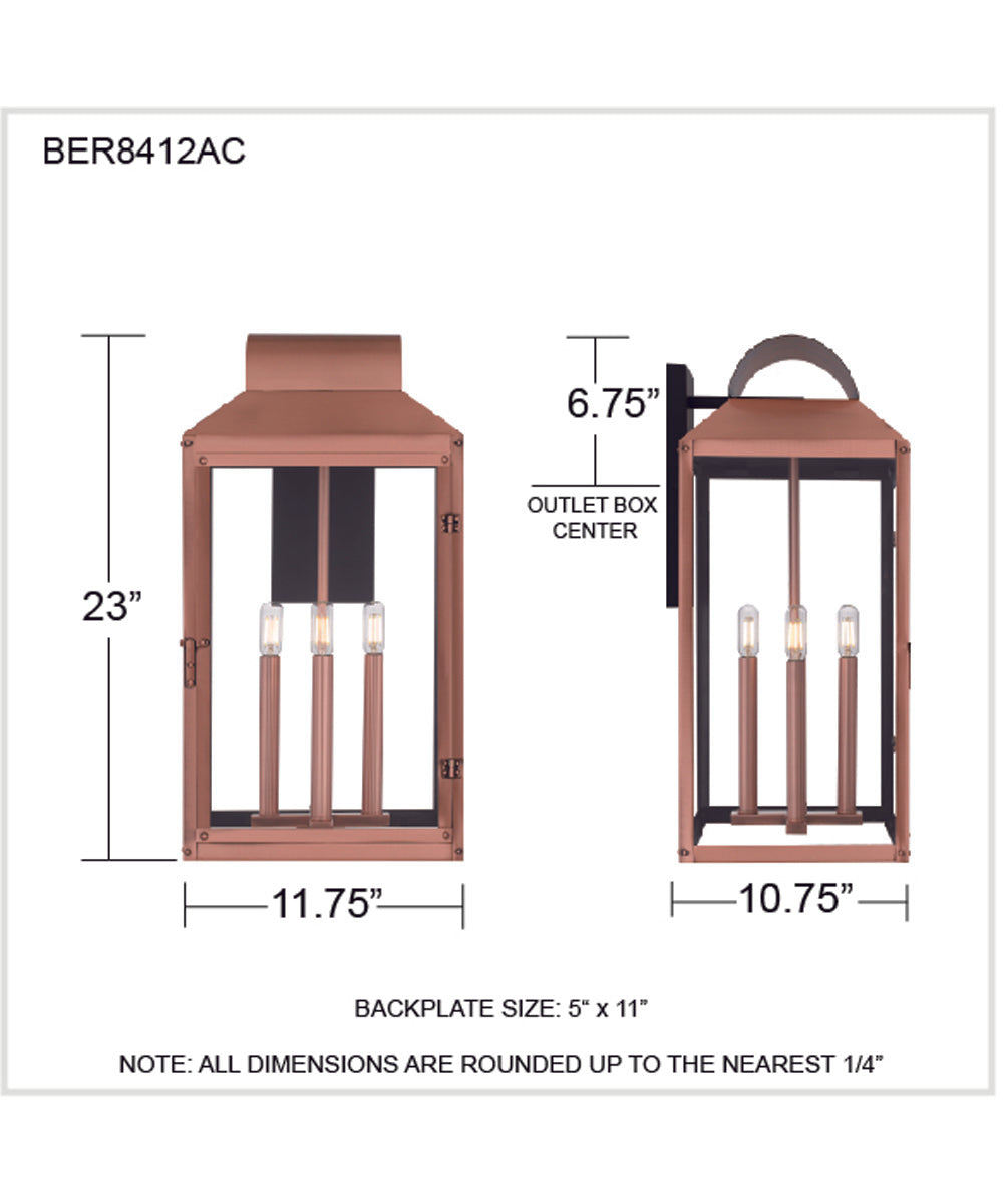 Beryn 4-light Outdoor Wall Light Aged Copper
