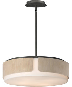 Draughtsman 18 inch Semi Flush Mount - Pendant Natural Wood/Charcoal