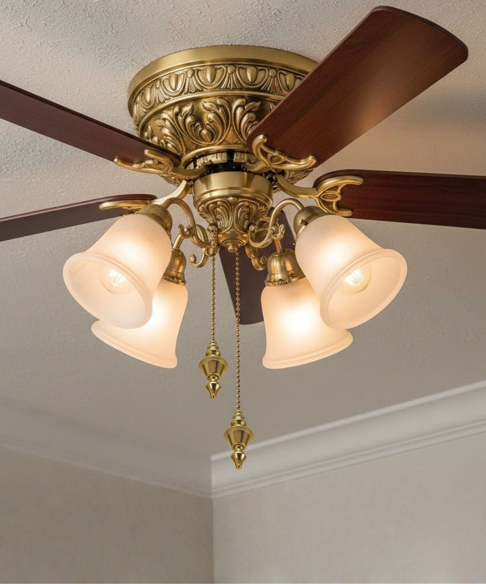 Beaded Spire Ceiling Fan Pull, 1.5"h with 12" Polished Brass Chain