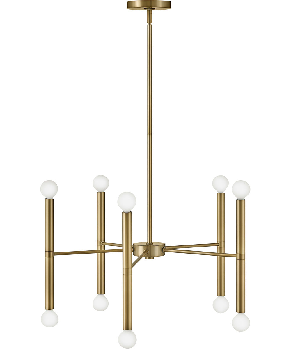 Millie 10-Light Medium Multi Tier Convertible Chandelier in Lacquered Brass