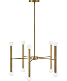 Millie 10-Light Medium Multi Tier Convertible Chandelier in Lacquered Brass
