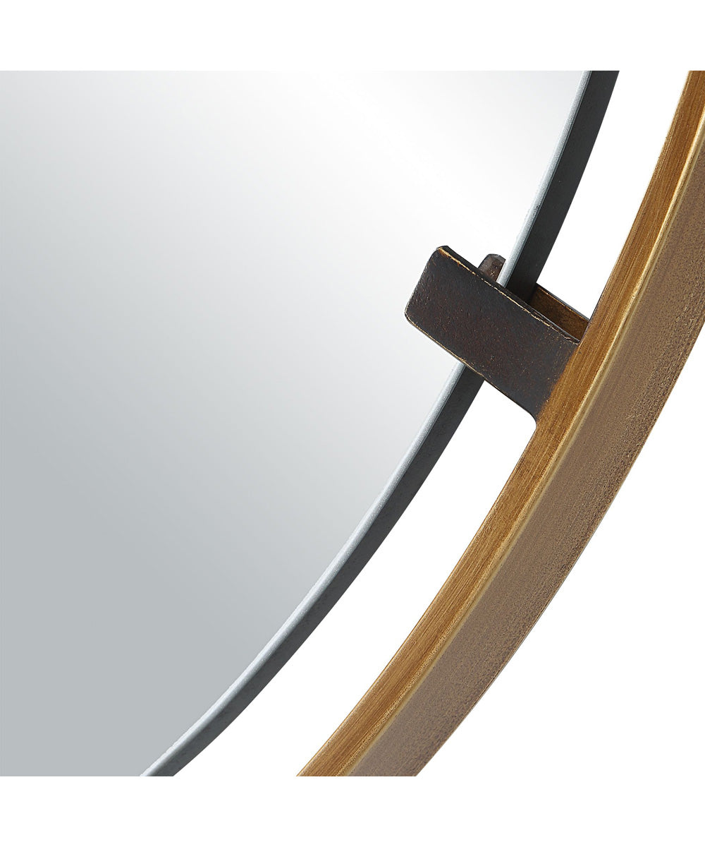 32x32" Wall Mirror with Gold Frame on Dark Bronze Clips