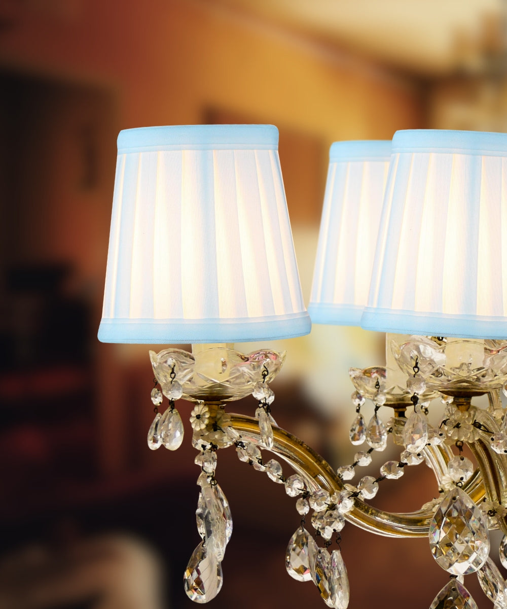 4"W x 4"H Down White Pleated Clip-on Candelabra Lampshade