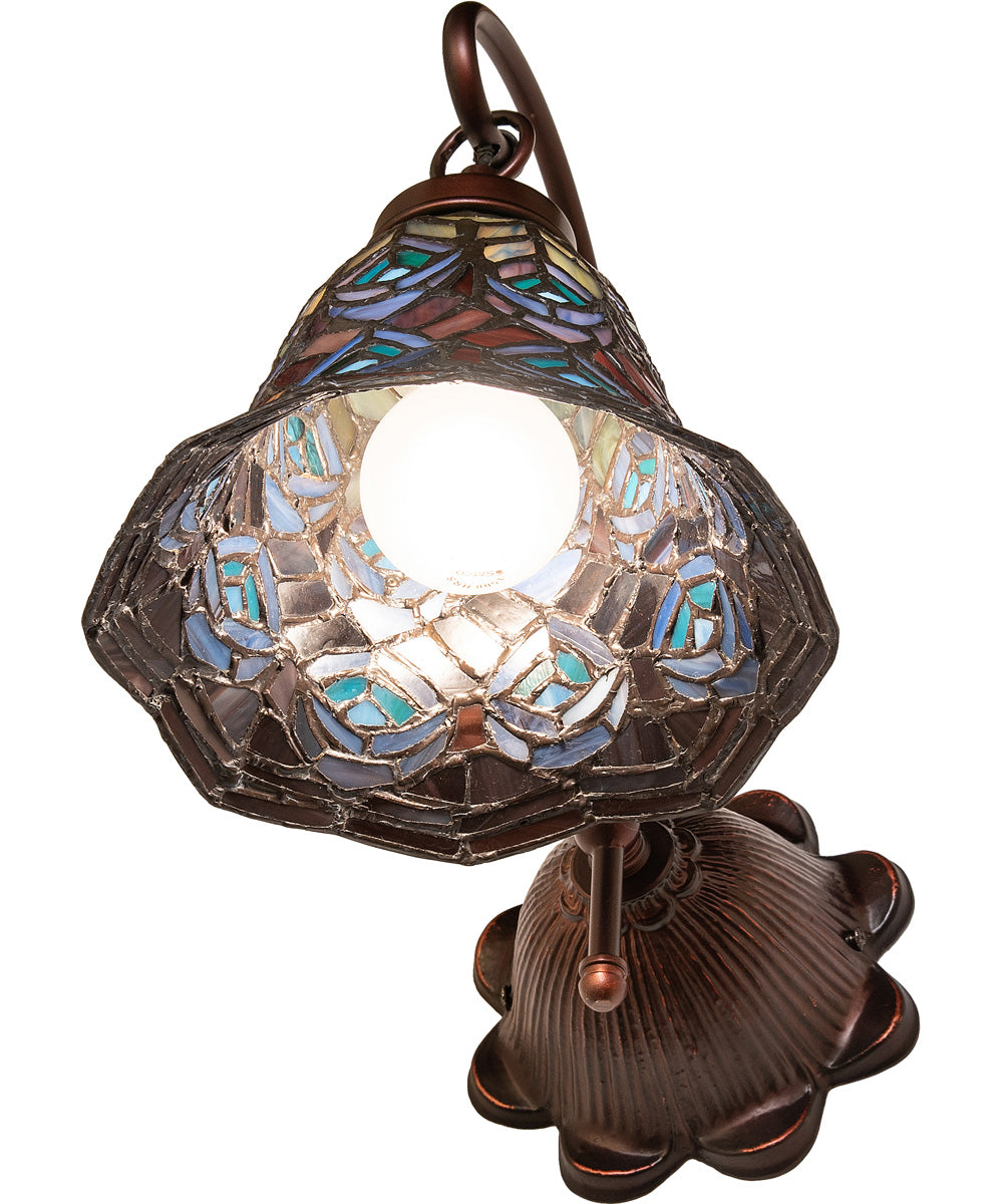 8" Wide Tiffany Peacock Feather Wall Sconce