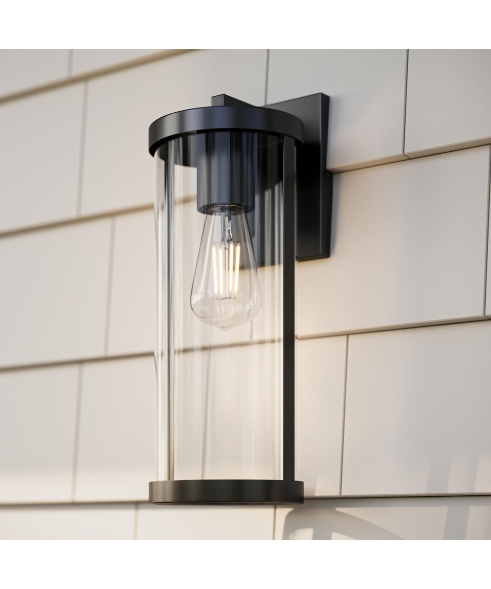 Kagen Large Outdoor Wall Light with Clear Glass Panels Matte Black
