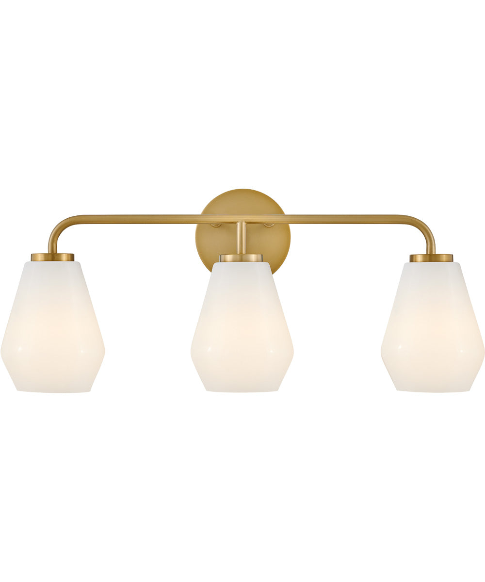Gio 3-Light Medium Three Light Vanity in Lacquered Brass