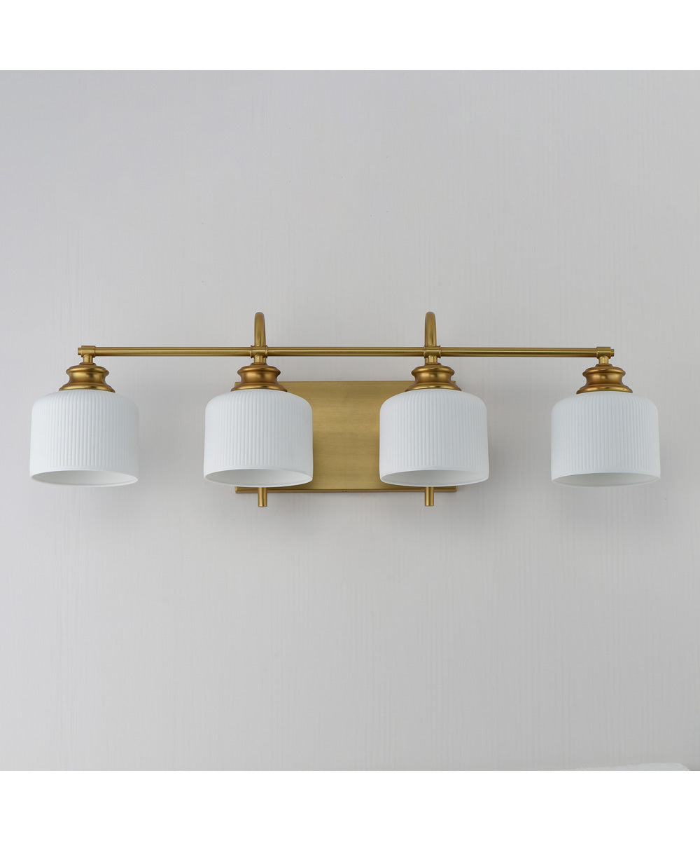 Bisque 4-Light Bath Vanity Natural Aged Brass