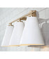 Charlie 3-Light Vanity Matte Brass and White