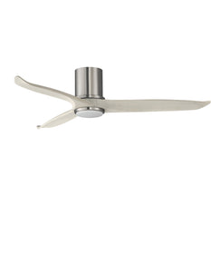 Woodwind 52 inch Solid Wood Blade Hugger Fan w LED Satin Nickel