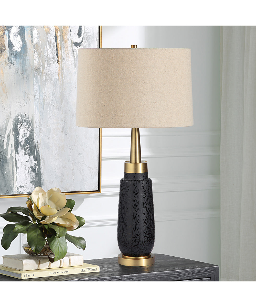 Spyglass Black Wood Grain Table Lamp