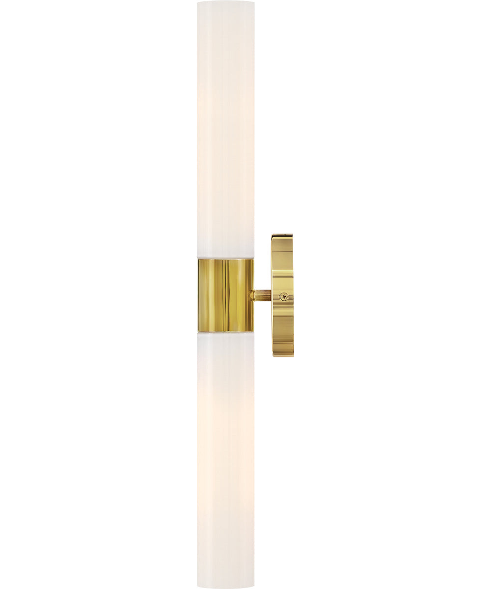 Shea 2-Light Large Two Light Vanity in Bright Brass