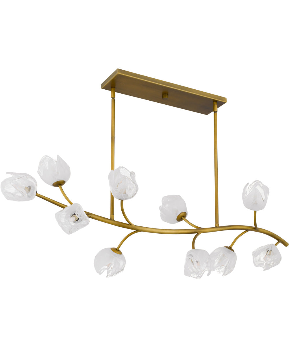 Walker 10-light Island Light Vintage Brass