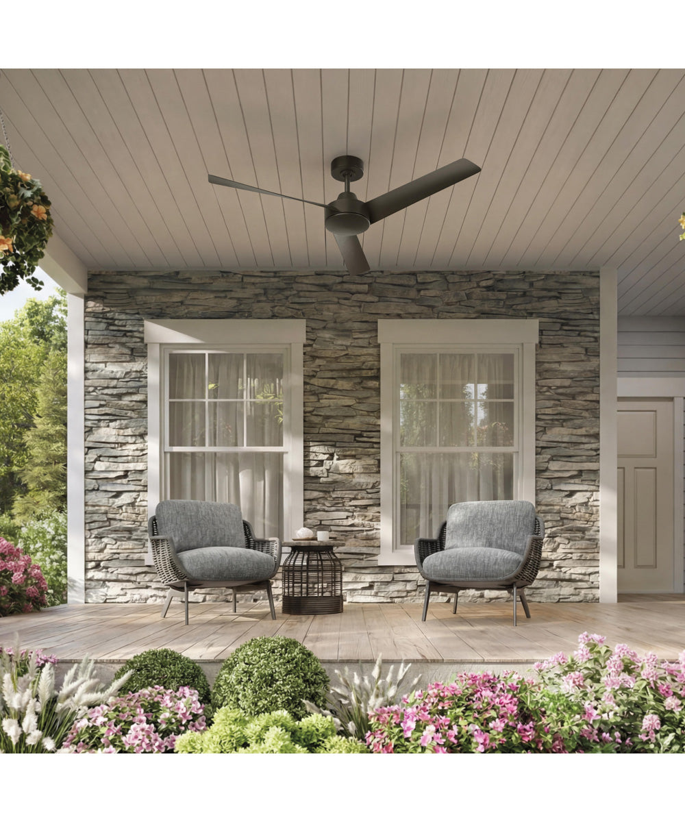 Rizo 52-in. 3-Blade Modern Ceiling Fan Matte Black
