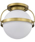 Lakeshore 1-Light Close-to-Ceiling Natural Brass