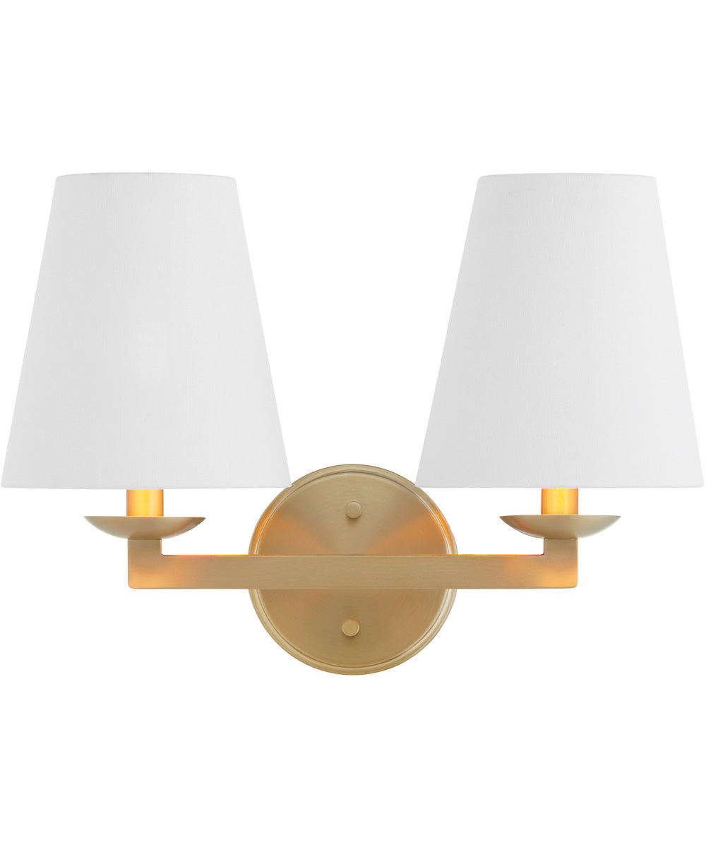 Karnes 2-light Wall Mount Light Fixture Aged Brass