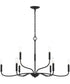 Ilia 9-Light Two-Tier Chandelier Matte Black
