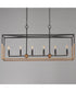 Soho 6-Light Linear Pendant Black/Weathered Brass