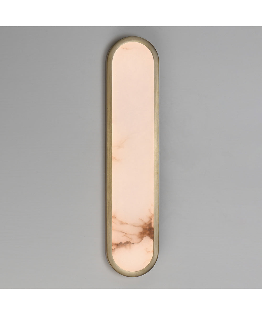 Plinth 24 inch LED  Alabaster Wall Sconce Natural Aged Brass