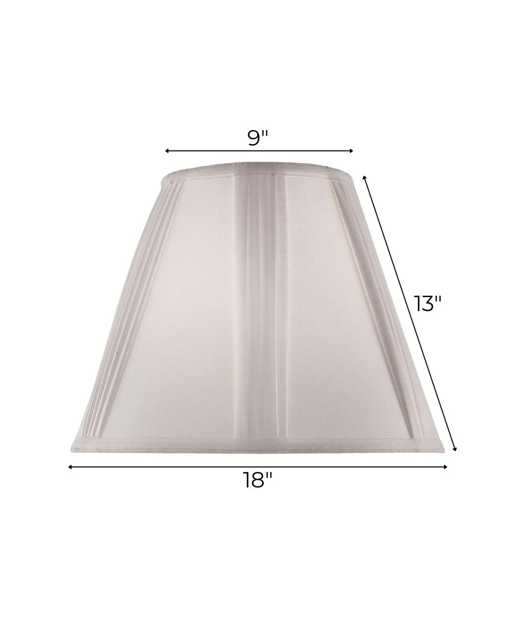 9x18x13 White Linen French Drape Hardback Empire Lampshade