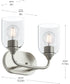 Ilia 2-Light Bath Vanity with Clear Glass Shade Brushed Nickel