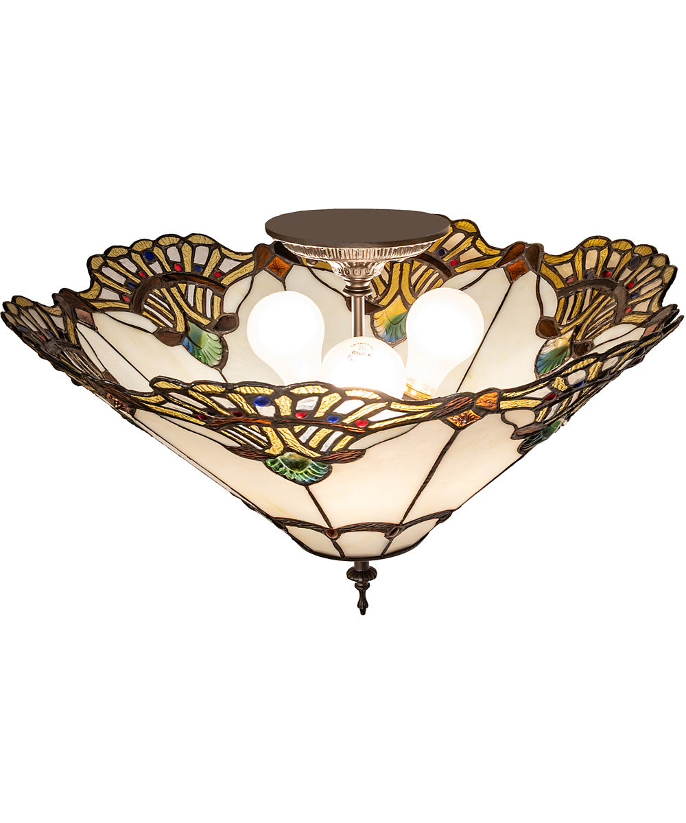 20" Wide Shell with Jewels Flush Mount