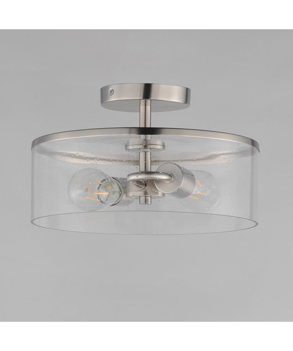 Livingston 2-Light Semi-Flush Mount Satin Nickel