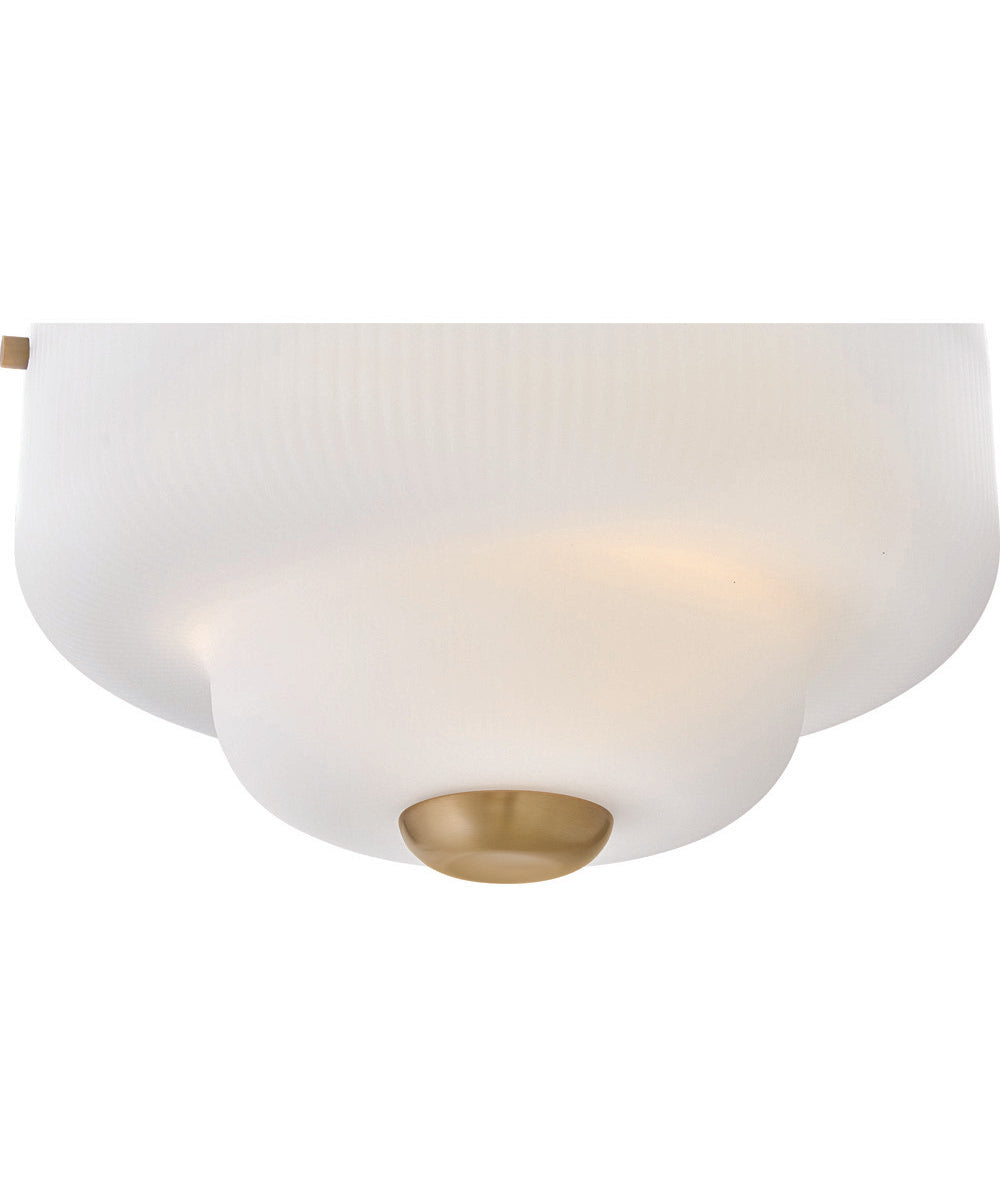 Adella 3-Light Small Semi-Flush Mount in Lacquered Brass
