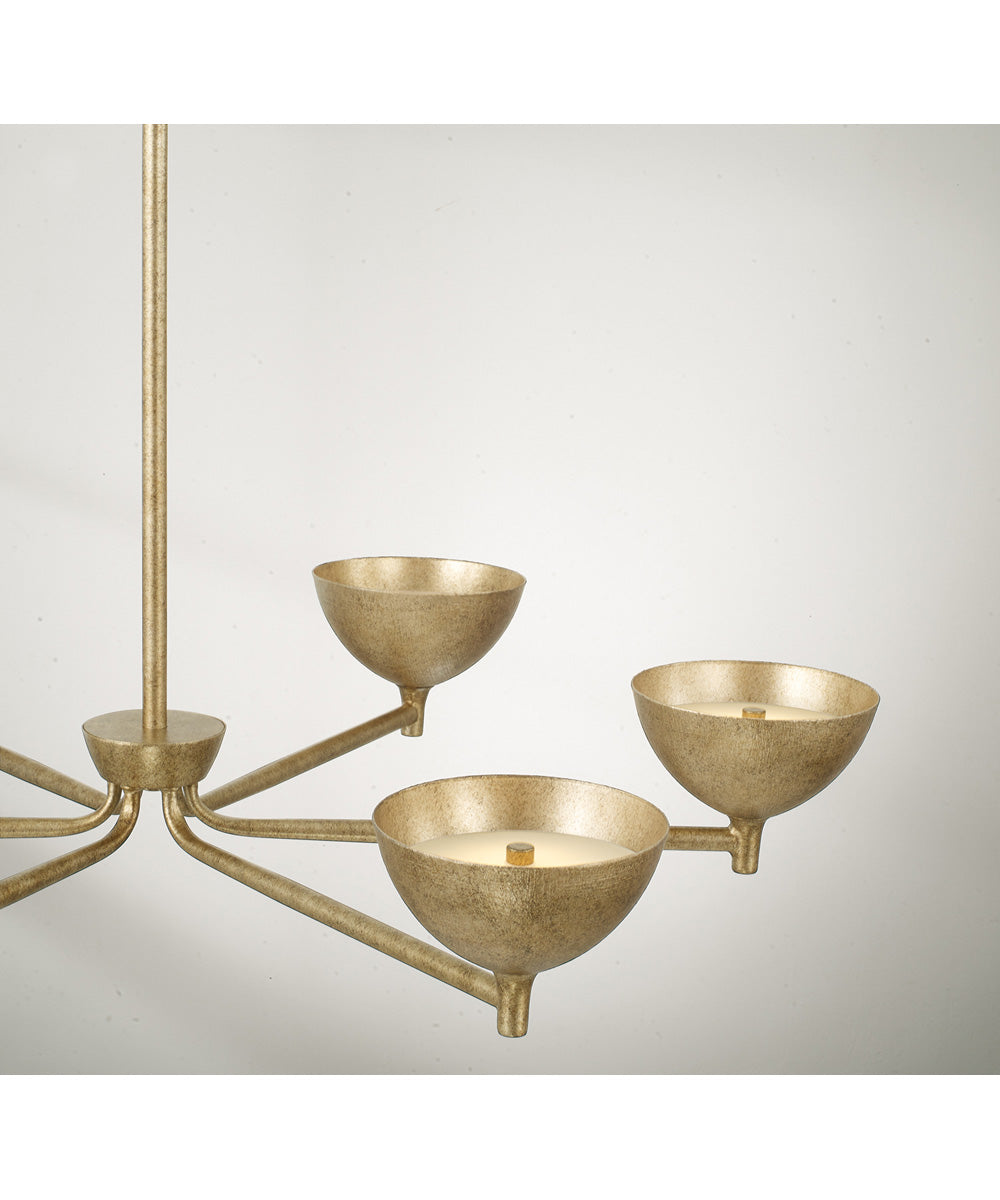Francesca 6-Light Chandelier Feathered Gold