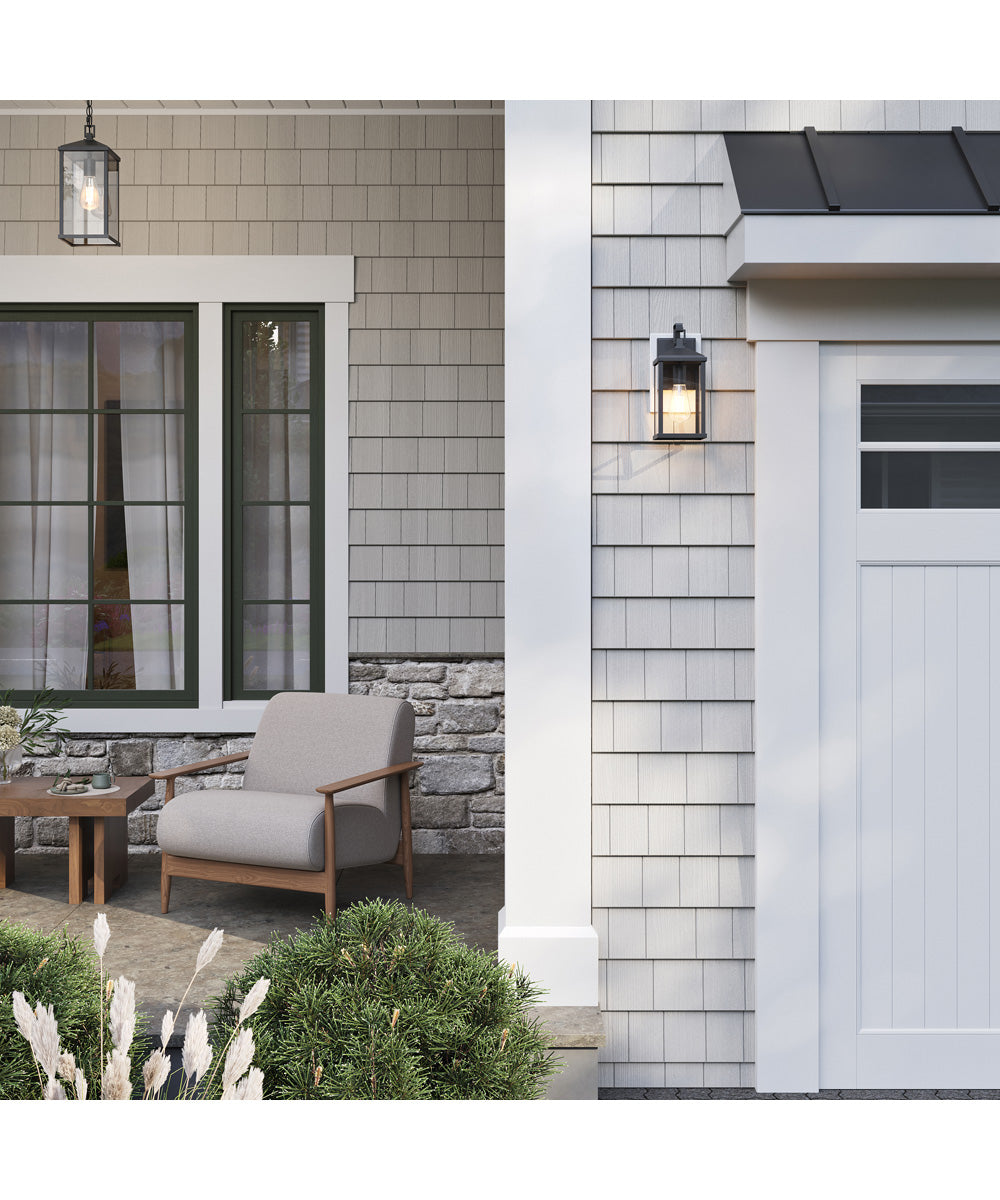 Cantley Medium Outdoor Wall Lantern with Clear Glass Panels Matte Black