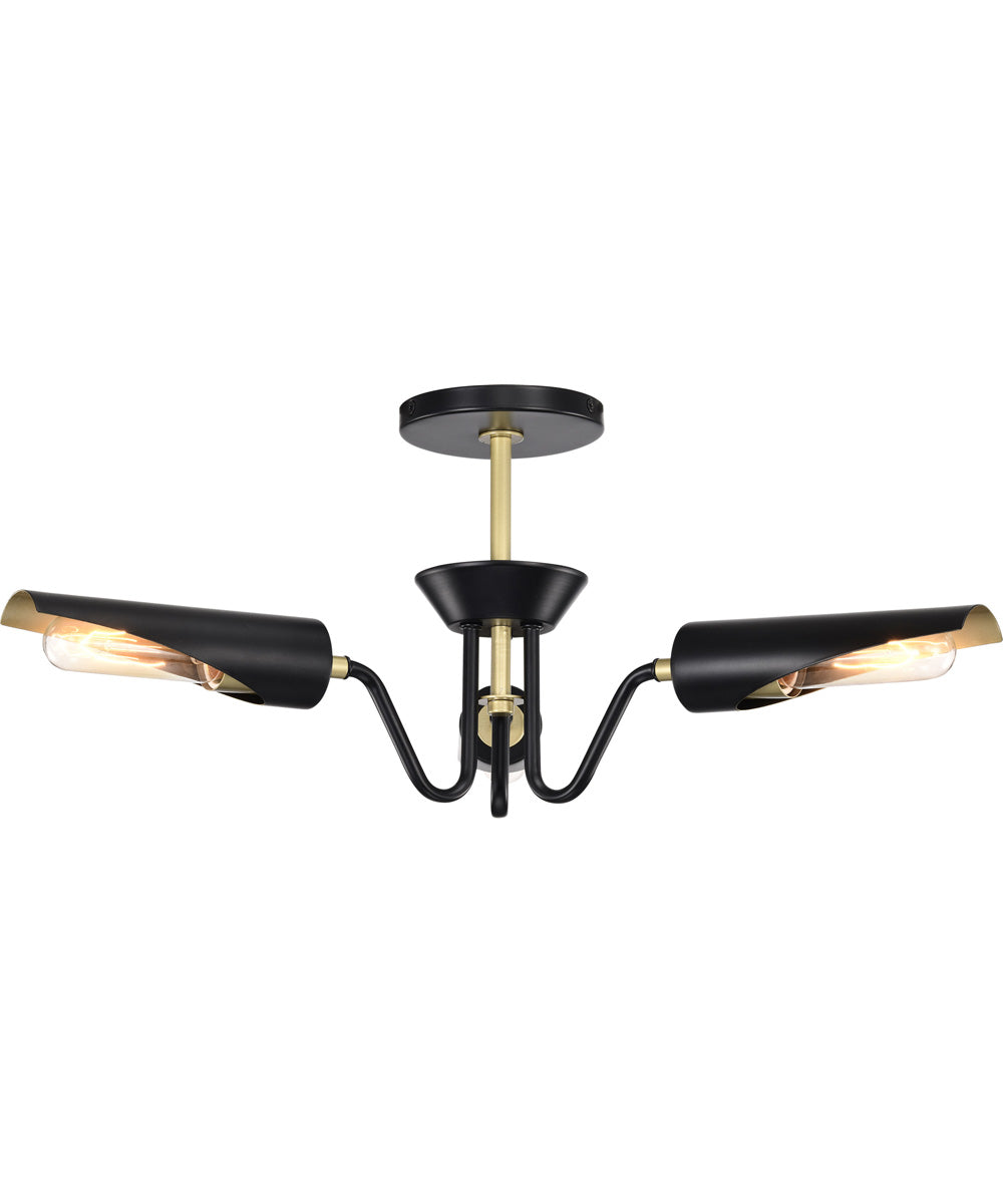 Marc 3-Light Chandelier Matte Black