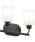 Reines 2-Light Bath Vanity with Opal Glass Shades Matte Black