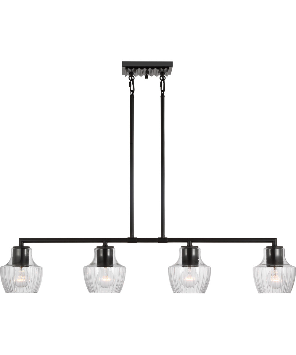 Destin 4-Light Pendant Black / Silver Accents