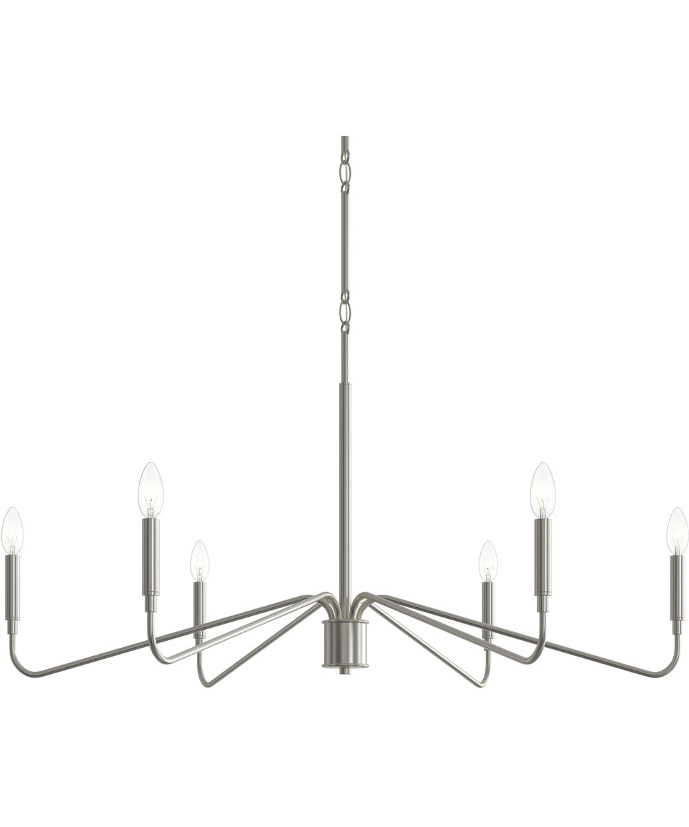 Pilar 6-Light Chandelier Brushed Nickel