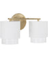 Weller 2-Light Vanity Matte Brass and White