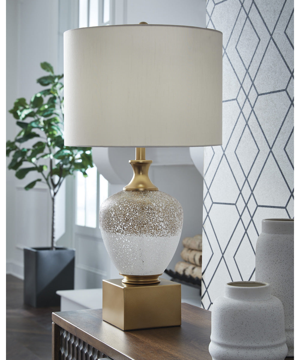 Tavisburg Glass Table Lamp Brown/White/Gold